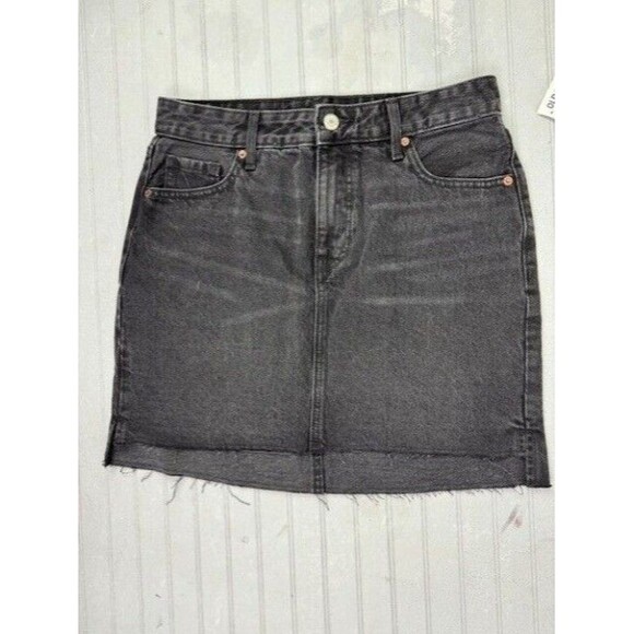 Old Navy Dresses & Skirts - Old Navy Size 4 Womens Skirt Black Jean Denim High Rise Cotton Asymmetrical Hem